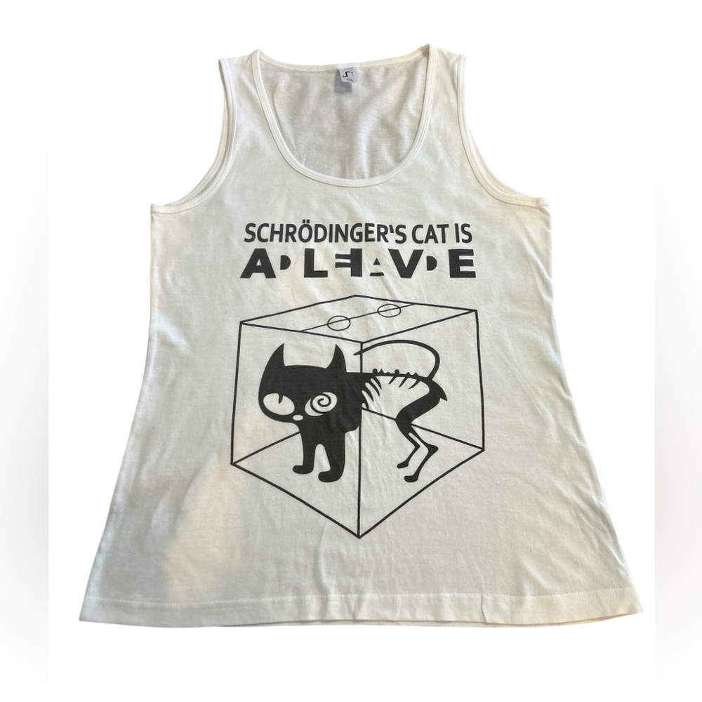 Women's Tank Top, White and Black, Size XL